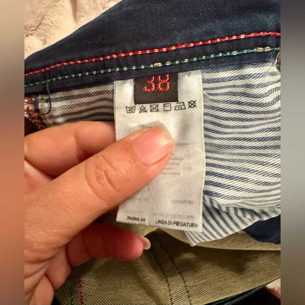 Armani Jeans Slim Straight in Navy and Light Beige - Picture 15 of 16